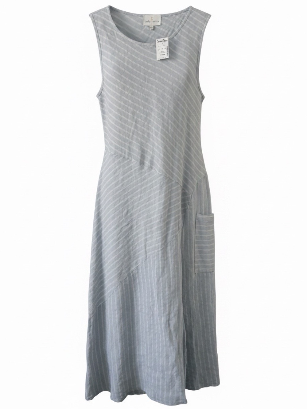 Belle France Linen Maxi Dress Size L NWT Made